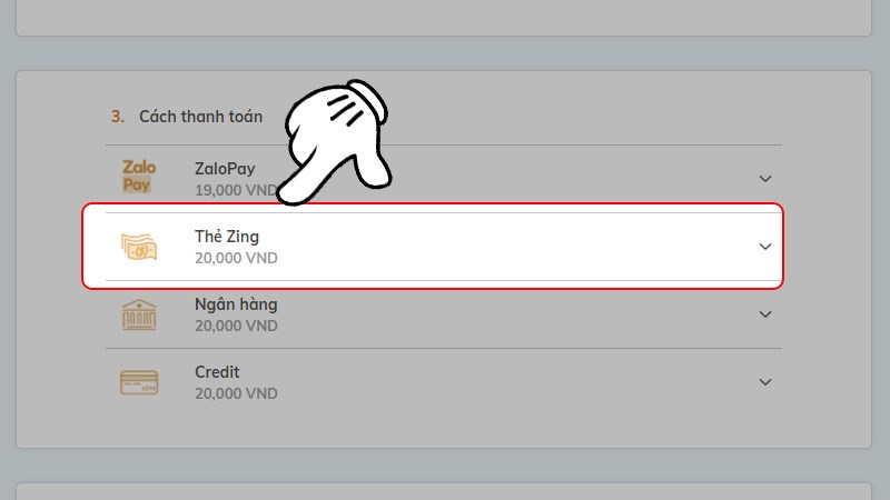 Nạp thẻ Zing chiết khấu VLTK 1 Mobile
